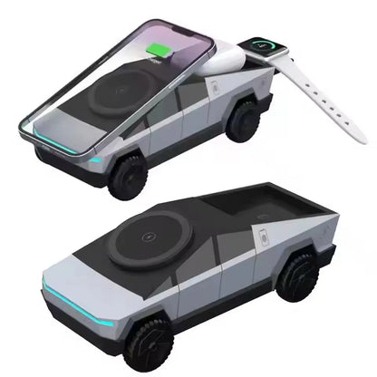 Cybertruck Magnetic Wireless Charger 3-In-1 Wireless Charger Magnetic 15W Fast Charging Mobile Charger