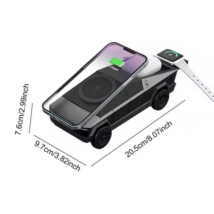 Cybertruck Magnetic Wireless Charger 3-In-1 Wireless Charger Magnetic 15W Fast Charging Mobile Charger